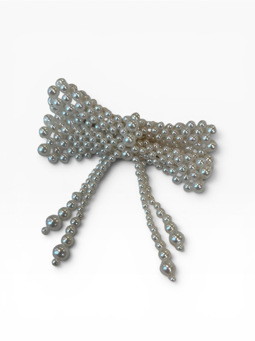 Pearl Bow Brooch  - Ivory Faux Pearls